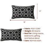 Machine-Crafted Black Bolster Cover – 18"x20" | Poly Cont Fabric | Lightweight & Elegant