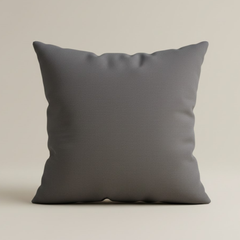 Handcrafted Dark Grey Cushion Cover – 16"x16" | Poly-Cotton Matty | Textured Stripe Panel | Premium Festive Décor