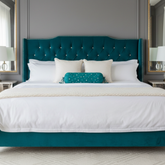 Cylindrical Hand-Crafted Turquoise Green Bolster Cover – 9"x20" | Cotton Polyester Fabric | Lightweight & Elegant