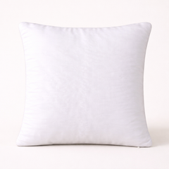 Handcrafted White Cushion Cover – 16"x16" | Pearl Starburst Embellished Design | Premium Poly Cotton