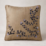 Hand Crafted Cushion Cover – Beige | 12"x12" | Poly Cotton Fabric | Elegant Embroidered Design