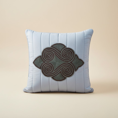 Handcrafted Grey Cushion Cover – 16"x16", Premium Poly Cotton