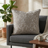 Fabriccrafted Cushion Cover – Cream | 16"x16" | Elegant Leaf Embroidered Decorative Cushion Cover