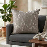 Fabriccrafted Cushion Cover – Cream | 16"x16" | Elegant Leaf Embroidered Decorative Cushion Cover