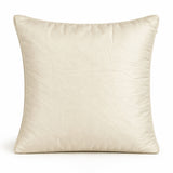 Fabric Crafted Cushion Cover – Cream Brown | 16"x16" | Poly Cotton Fabric | Quilted Center with Elegant Textured Border