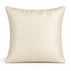 Fabric Crafted Cushion Cover – Cream Brown | 16"x16" | Poly Cotton Fabric | Quilted Center with Elegant Textured Border