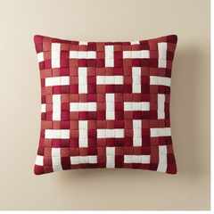 Fabric-Crafted Maroon Cushion Cover – 16"x16", Interlock Design in Premium Poly Cotton