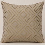 Handcrafted Cushion Cover – Dark Beige | 16"x16" | Geometric Textured Design