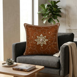 Handcrafted Cushion Cover – Burgundy | 16"x16" | Elegant Poly Cotton Cushion Cover