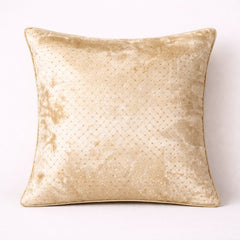 Fabric Crafted Cushion Cover – Camel | 12"x12" | Poly Cotton | Elegant Textured Design
