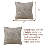 Fabriccrafted Cushion Cover – Cream | 16"x16" | Elegant Leaf Embroidered Decorative Cushion Cover