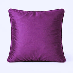 Purple Embroidered Cushion Cover | 16"x16" | Poly Cotton | Circular Pattern Designer Cushion Cover
