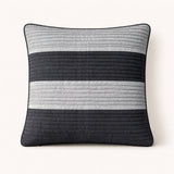 Fabric Crafted Cushion Cover – Black | 12"x12" | Poly Cotton Fabric | Modern Striped Texture Design