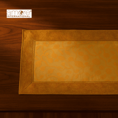 Set of - 6/4, 1 Pcs, Fabric Crafted Placemat – Golden, 13"x19"