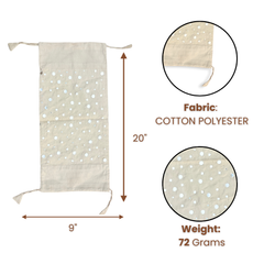 Cylindrical Hand-Crafted Beige Bolster Cover – 9"x20" | Cotton Polyester Fabric | Lightweight & Elegant
