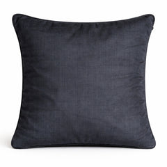 Fabric Crafted Cushion Cover – Black | 12"x12" | Poly Cotton Fabric | Modern Striped Texture Design