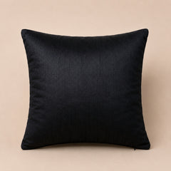 Handcrafted Cushion Cover – Black | 12"x12" | Floral & Sequin Decorative Cushion Cover