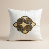 Handcrafted Cream Cushion Cover – 16"x16", Premium Poly Cotton