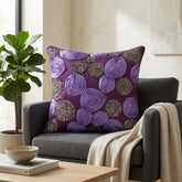 Handcrafted Cushion Cover – Purple | 16"x16" | Floral Rosette Decorative Cushion Cover