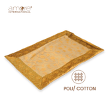 Set of - 6/4, 1 Pcs, Fabric Crafted Placemat – Golden, 13"x19"