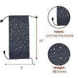 Cylindrical Hand-Crafted Black Bolster Cover – 9"x20" | Cotton Polyester Fabric | Lightweight & Elegant