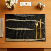 Handcrafted Laminated Placemat – Black, 12"x18"