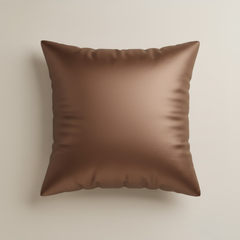 Handcrafted Brown Cushion Cover – 16"x16", Premium Poly Cotton