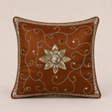 Handcrafted Cushion Cover – Burgundy | 16"x16" | Elegant Poly Cotton Cushion Cover
