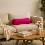 Fabric-Crafted Pink Bolster Cover – 15"x32" | Soft Polyester | Drawstring Closure | Durable & Stylish Design