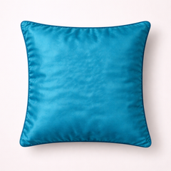 Hand Crafted Cushion Cover – Turquoise | 16"x16" | Poly Cotton | Embroidered Floral Design