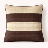 Fabric Crafted Cushion Cover – Brown | 16"x16" | Poly Cotton Fabric | Modern Striped Texture Design