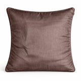 Fabric Crafted Cushion Cover – Brown | 16"x16" | Poly Cotton Fabric | Modern Striped Texture Design