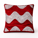 Hand-Crafted Cushion Cover – Dark Maroon Silver | 12"x12" | Poly Chenille-Cotton | Festive Royal Accent
