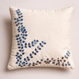 Hand Crafted Cushion Cover – Cream | 16"x16" | Poly Cotton Fabric | Elegant Embroidered Floral Design