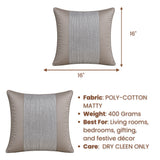 Handcrafted Cushion Cover – Cream White | 16"x16" | Poly-Cotton Matty Fabric | Elegant Textured Center Design