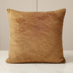 Handcrafted Bronze Cushion Cover – 16"x16" | Intricate Floral & Swirl Embellished Design | Premium Poly Cotton