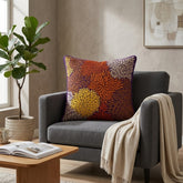 Machine Crafted Cushion Cover – Purple | 16"x16" | Multicolor Floral Embroidered Decorative Cushion Cover