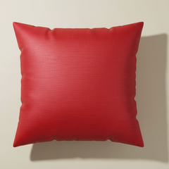 Fabric-Crafted Red Cushion Cover – 16"x16" | Elegant Pleated Texture | Premium Poly Cotton