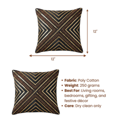 Handcrafted Black Cushion Cover – 12"x12", Premium Poly Cotton