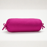 Fabric-Crafted Pink Bolster Cover – 15"x32" | Soft Polyester | Drawstring Closure | Durable & Stylish Design