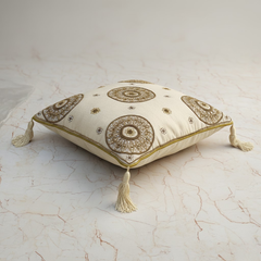 Handcrafted Baize Cushion Cover – 16"x16", Premium Poly Cotton