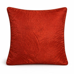 Fabric Crafted Cushion Cover – Orange Multicolor | 16"x16" | Poly Cotton Fabric | Elegant Wavy Textured Design