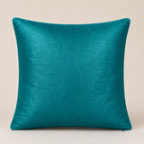 Handcrafted Turquoise Blue Beaded Cushion Cover – 12"x12" | Premium Poly Cotton | Elegant Handcrafted Design