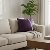 Fabric Crafted Purple Cushion Cover – 16"x16" | Premium Poly Cotton