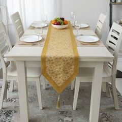 Fabric-Crafted Golden Table Runner – 17.5"x88", Premium Poly Cotton