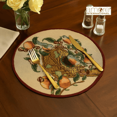 Tapestry Doily – Multicolor Jacquard Woven, 12"x12"