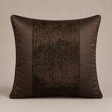 Handcrafted Cushion Cover – Brown Gold | 16"x16" | Poly-Cotton Matty Fabric | Premium Metallic Texture Design