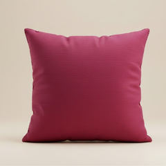 Fabric-Crafted Dark Pink Cushion Cover – 16"x16" | Textured Floral Burst Design | Premium Poly Cotton |