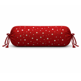 Cylindrical Hand-Crafted Maroon Bolster Cover – 9"x20" | Cotton Polyester Fabric | Lightweight & Elegant