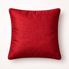 Hand Crafted Cushion Cover – Maroon | 16"x16" | Poly Cotton | Embroidered Floral Design